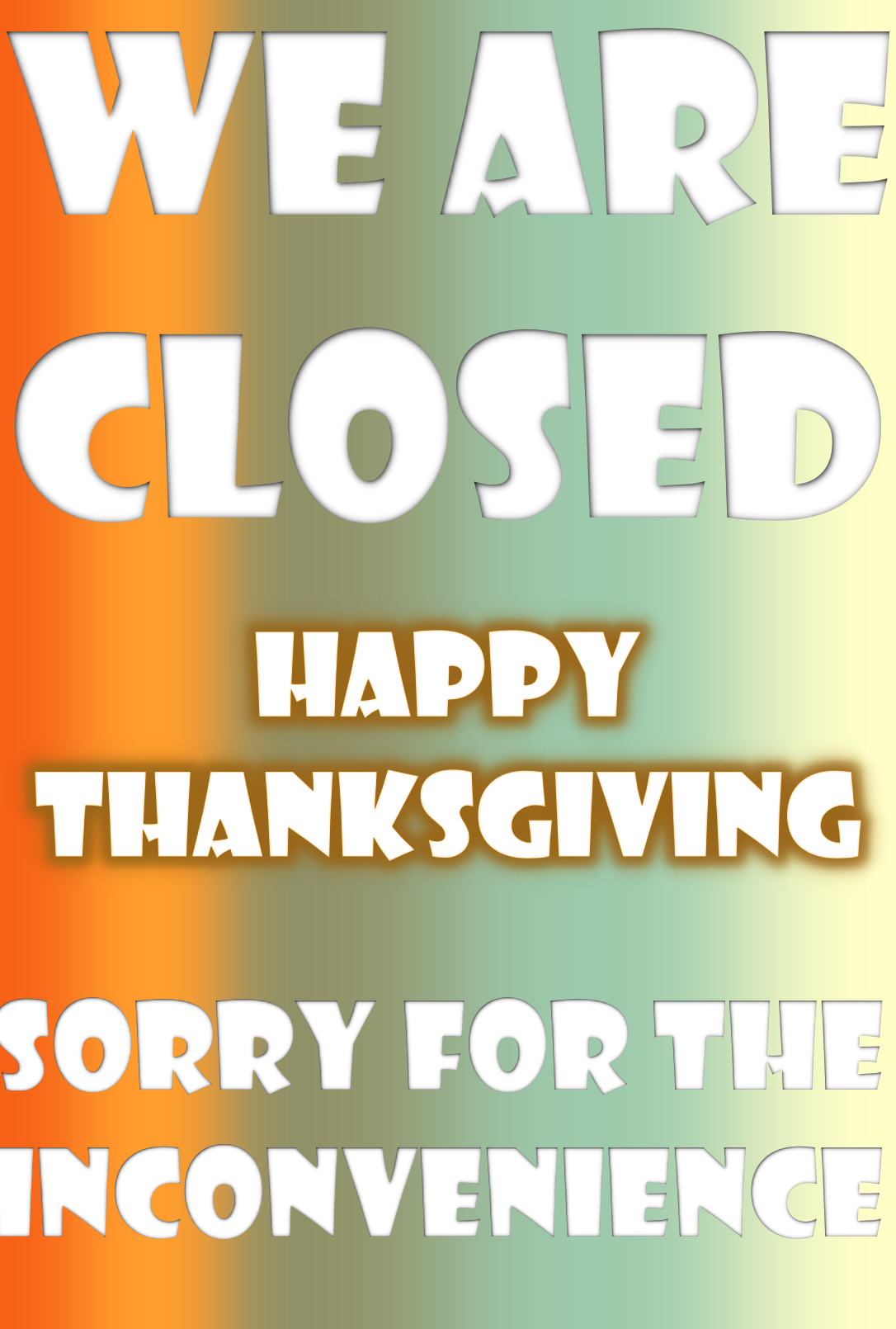 Closed for Thanksgiving
